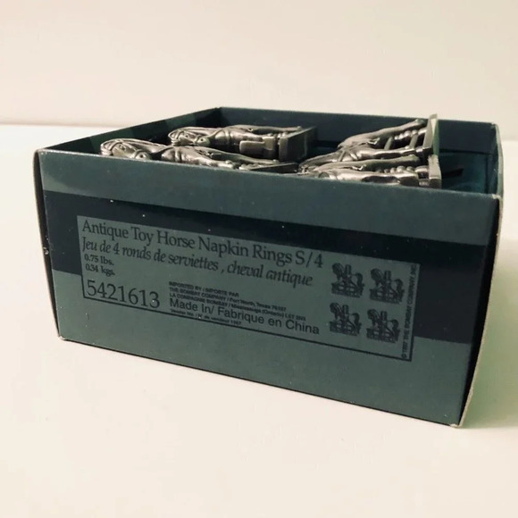 Bombay Company Antique Toy Horse Napkin Rings Box Set of 4 - Picture 3 of 16